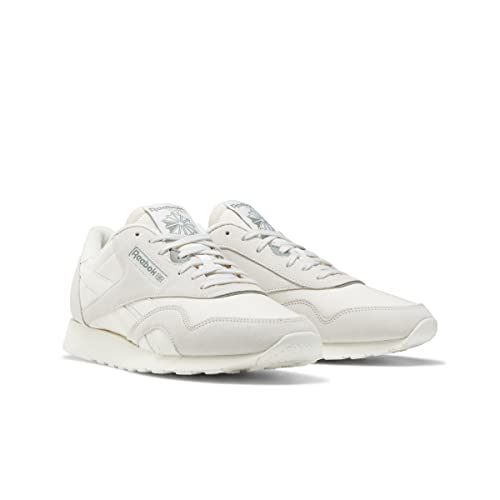 Reebok Men's Classic Nylon Sneaker, White/Light Grey, 4.5