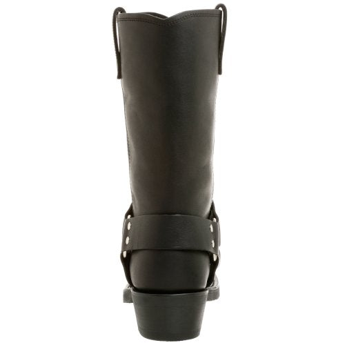 Dingo Mens Dean Harness Pull On Boots Mid Calf - Black
