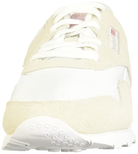 Reebok Men's Classic Nylon Sneaker, White/Light Grey, 4.5