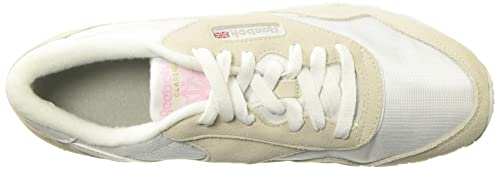 Reebok Men's Classic Nylon Sneaker, White/Light Grey, 4.5