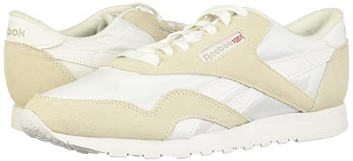 Reebok Men's Classic Nylon Sneaker, White/Light Grey, 4.5