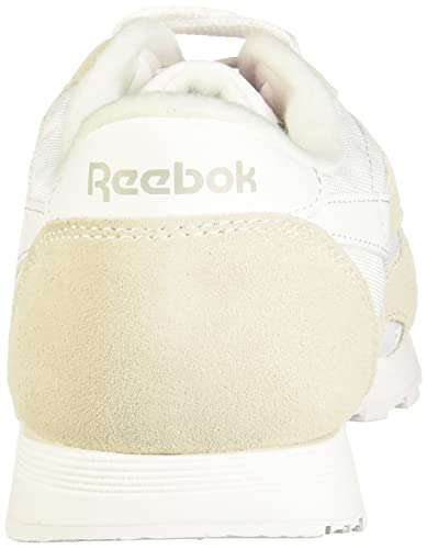 Reebok Men's Classic Nylon Sneaker, White/Light Grey, 4.5