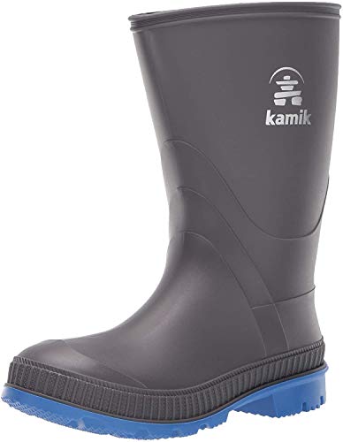 Kamik Baby Stomp Rain Boot, CHARCOAL/BLUE, 5 M US Toddler