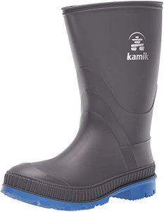Kamik Baby Stomp Rain Boot, CHARCOAL/BLUE, 5 M US Toddler