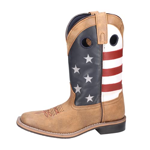 Smoky Mountain Boots | Stars & Stripes Series | Women’s Western Boot | 10-Inch Height | Square Toe | Durable Leather | Rubber Sole & Block Heel | Tricot Lining & Leather Upper | Steel Shank