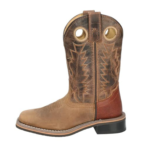 Smoky Mountain Boots | Jesse Series | Youth Western Boot | Square Toe | Genuine Leather | Rubber Sole & Block Heel | Leather Upper & Man-Made Lining