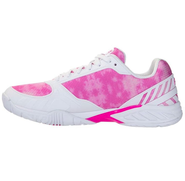 Fila Volley Zone Tie Dye Womens Pickleball Shoe Pink Glo/White/Metallic Silver