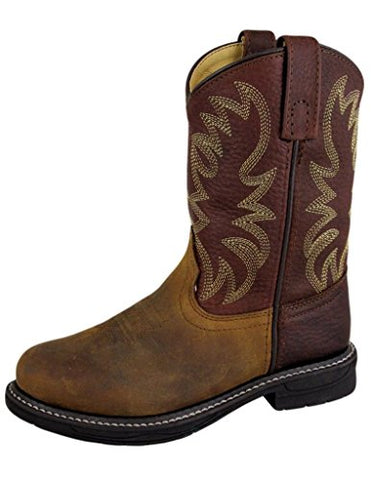 Smoky Mountain Boots | Buffalo Series | Youth Western Boot | Round Toe | Leather Wellington | Rubber Sole & Work Heel | Leather Upper & Man-Made Lining | Rubber Welt