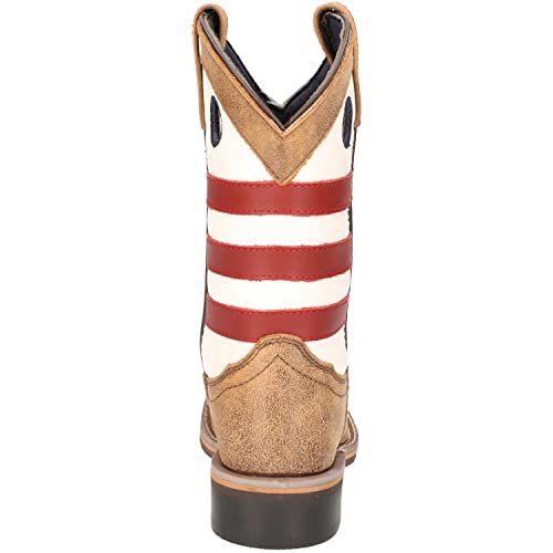 Smoky Mountain Boots | Stars & Stripes Series | Youth Western Boot | Square Toe | Genuine Leather | Rubber Sole & Block Heel | Leather Upper & Tricot Lining
