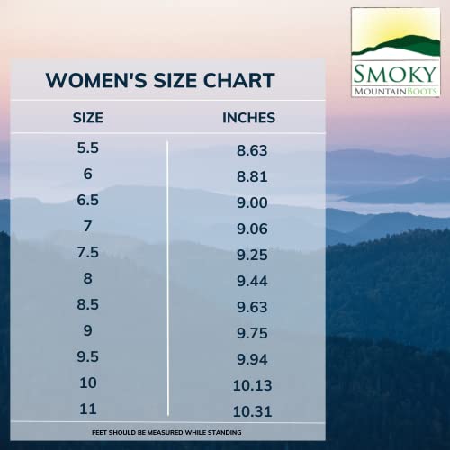 Smoky Mountain Boots | Stars & Stripes Series | Women’s Western Boot | 10-Inch Height | Square Toe | Durable Leather | Rubber Sole & Block Heel | Tricot Lining & Leather Upper | Steel Shank