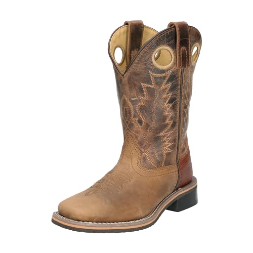 Smoky Mountain Boots | Jesse Series | Youth Western Boot | Square Toe | Genuine Leather | Rubber Sole & Block Heel | Leather Upper & Man-Made Lining