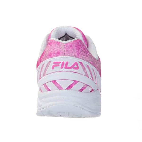 Fila Volley Zone Tie Dye Womens Pickleball Shoe Pink Glo/White/Metallic Silver