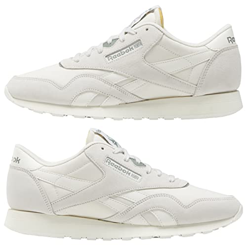 Reebok Men's Classic Nylon Sneaker, White/Light Grey, 4.5