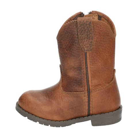Smoky Mountain Boots | Outlaw Series | Youth Western Boot | Square Toe | Durable Leather Material | Rubber Sole & Block Heel | Tricot Lining & Leather Foot | Man-Made Balance