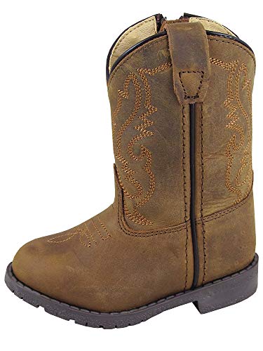 Smoky Mountain Boots | Hopalong Series | Toddler Western Boot | U-Toe | Genuine Leather | TPR Sole & Walking Heel | Man-Made Lining | Distressed Design