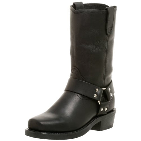 Dingo Mens Dean Harness Pull On Boots Mid Calf - Black