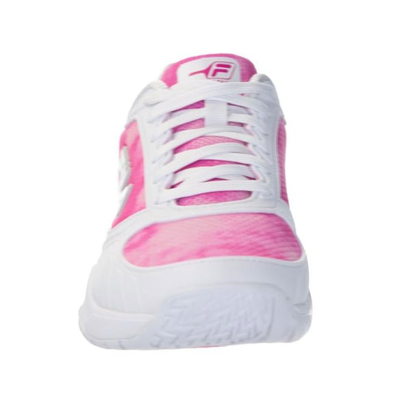 Fila Volley Zone Tie Dye Womens Pickleball Shoe Pink Glo/White/Metallic Silver